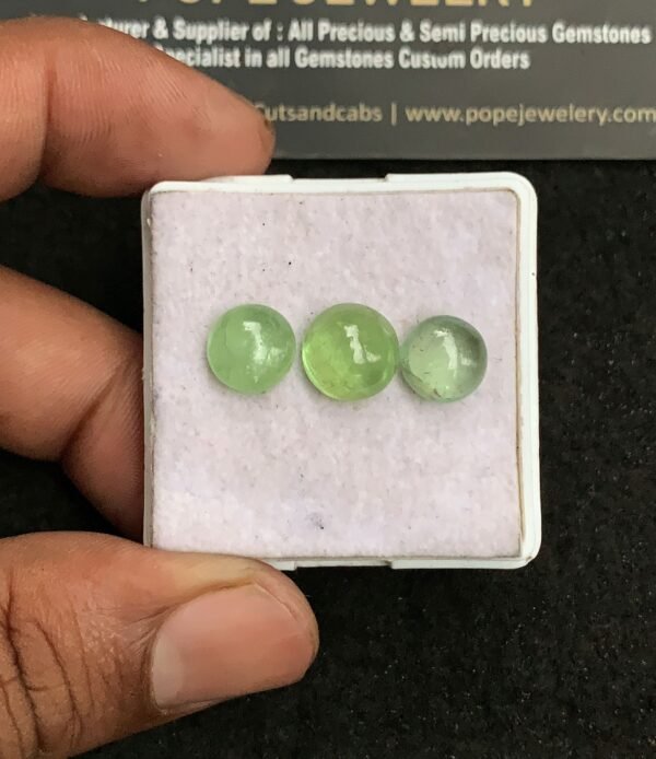 Natural Mint Kyanite Gemstone Smooth Round Shape Cabochon High Quality Loose Gemstones For Jewelry Making 9-10 MM Size 3 Pcs V3253