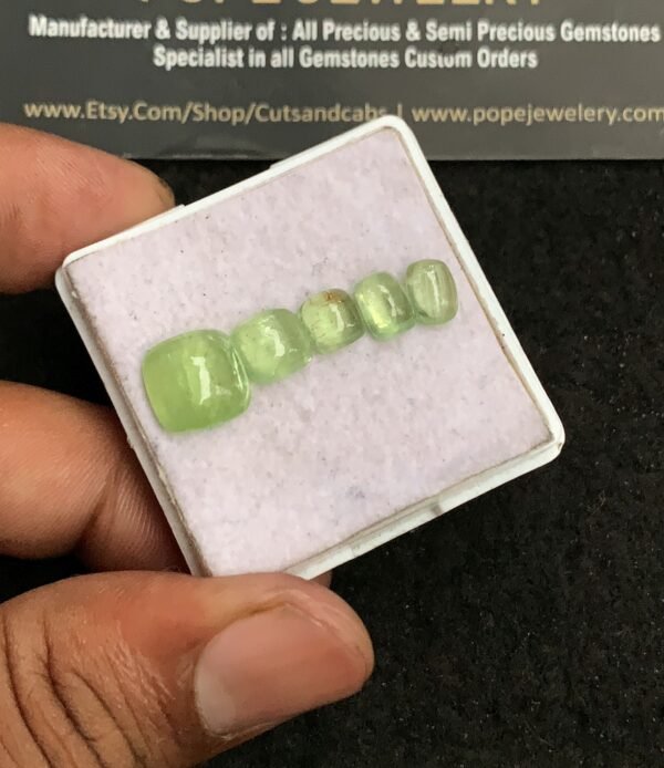 Natural Mint Kyanite Gemstone Smooth Mix Shape Cabochon High Quality Loose Gemstones For Jewelry Making 6-10 MM Size 5 Pcs V3254 - Image 2