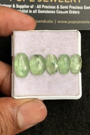 Natural Mint Kyanite Gemstone Rose Cut Mix Shape Cabochon High Quality Loose Gemstones For Jewelry Making 12-14 MM Size 5 Pcs V3256
