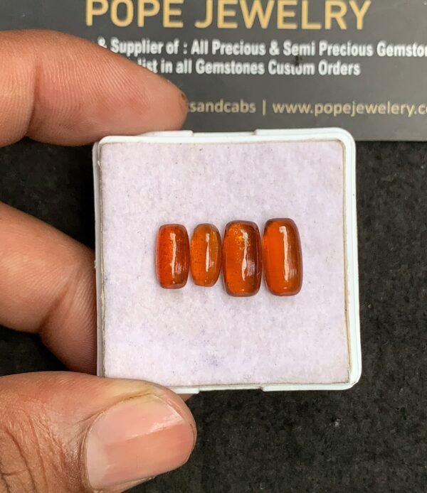 Natural Orange Kyanite Gemstone Smooth Rectangle Shape Cabochon High Quality Loose Gemstones For Jewelry Making 10-12 MM Size 4 Pcs V3266