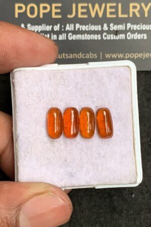 Natural Orange Kyanite Gemstone Smooth Rectangle Shape Cabochon High Quality Loose Gemstones For Jewelry Making 10x5 MM Size 4 Pcs V3267