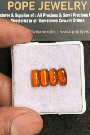 Natural Orange Kyanite Gemstone Smooth Rectangle Shape Cabochon High Quality Loose Gemstones For Jewelry Making 10x5 MM Size 4 Pcs V3268