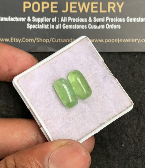 Natural Mint Kyanite Gemstone Smooth Rectangle Shape Cabochon High Quality Loose Gemstones For Jewelry Making 14x7 MM Size 2 Pcs V3272 - Image 2