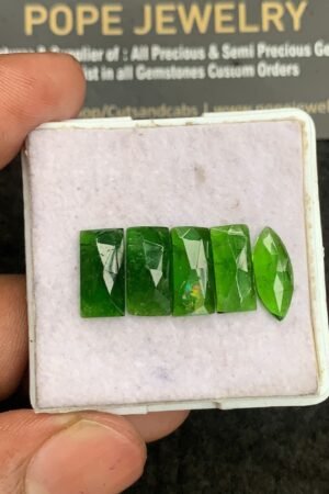Natural Chrome Gemstone Rose Cut Mix Shape Cabochon High Quality Loose Gemstones For Jewelry Making 12-13 MM Size 5 Pcs V3295