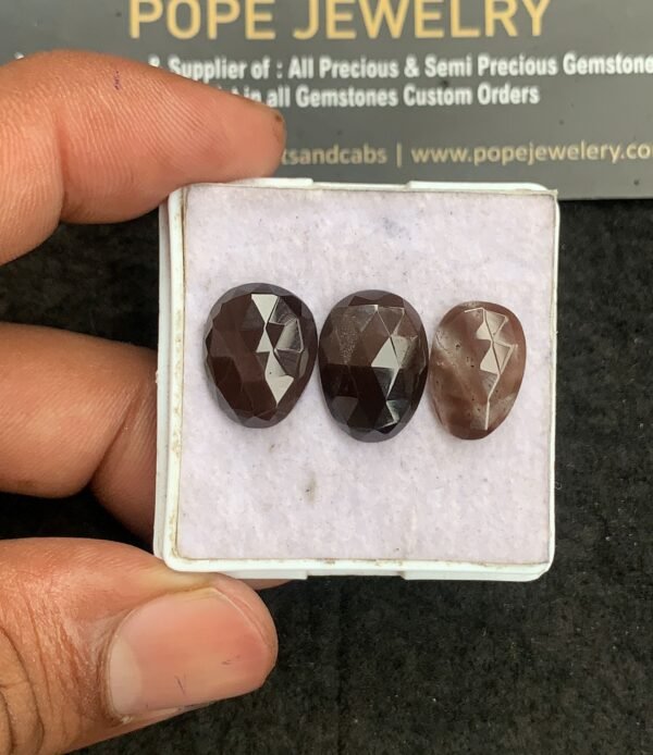 Natural Spectro Lite Gemstone Rose Cut Fancy Shape Cabochon High Quality Loose Gemstones For Jewelry Making 14-15 MM Size 3 Pcs V3297