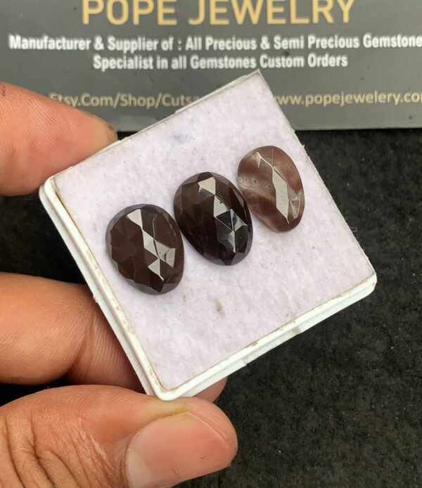 Natural Spectro Lite Gemstone Rose Cut Fancy Shape Cabochon High Quality Loose Gemstones For Jewelry Making 14-15 MM Size 3 Pcs V3297 - Image 2