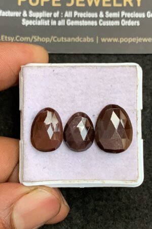 Natural Spectro Lite Gemstone Rose Cut Fancy Shape Cabochon High Quality Loose Gemstones For Jewelry Making 13-16 MM Size 3 Pcs V3298