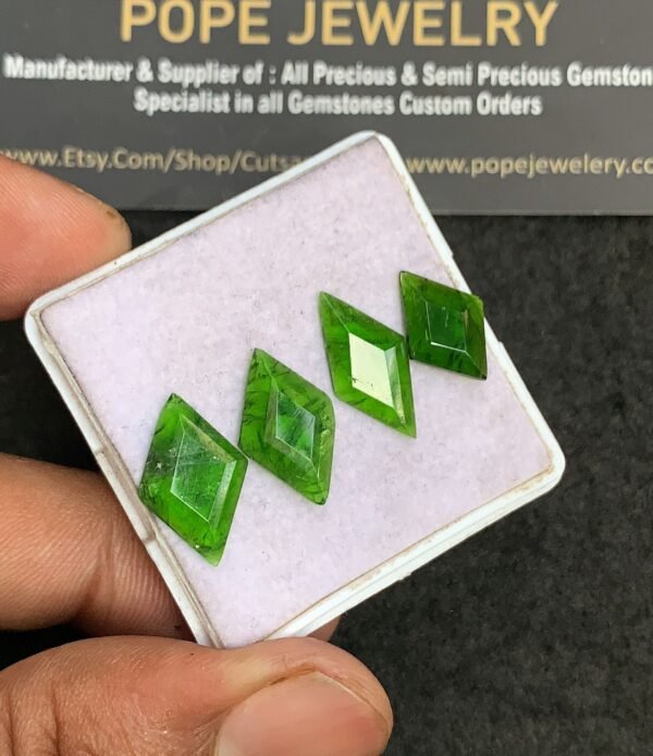Natural Chrome Gemstone Step Cut Fancy Shape Cabochon Shape High Quality Loose Gemstones For Jewelry Making 14-17 MM Size 4 Pcs V3325 - Image 2