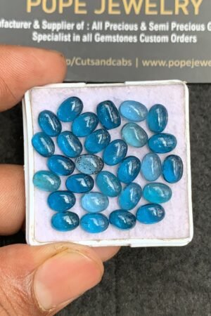 Natural Iolite Gemstone Smooth Mix Shape Cabochon High Quality Loose Gemstones For Jewelry Making 7x5 MM Size 28 Pcs V3331