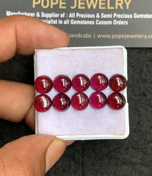 Natural Garnet Gemstone Smooth Round Shape Cabochon High Quality Loose Gemstones For Jewelry Making 8 MM Size 10 Pcs V3333