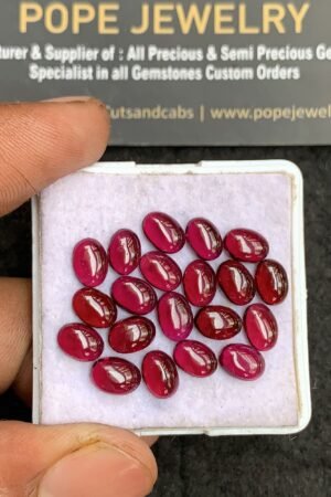 Natural Garnet Gemstone Smooth Oval Shape Cabochon High Quality Loose Gemstones For Jewelry Making 7x5 MM Size 20 Pcs V3335