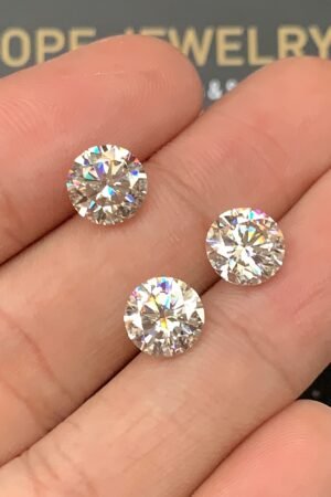 Natural Moissanite Gemstone Faceted Cut Round Shape High Quality Loose Gemstones For Jewelry Making 8 MM 3 Pcs SM24710