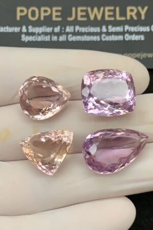 Natural Ametrine Gemstone Faceted Cut Mix Shape High Quality Loose Gemstones For Jewelry Making 15-20 MM Size 4 Pcs SM24720