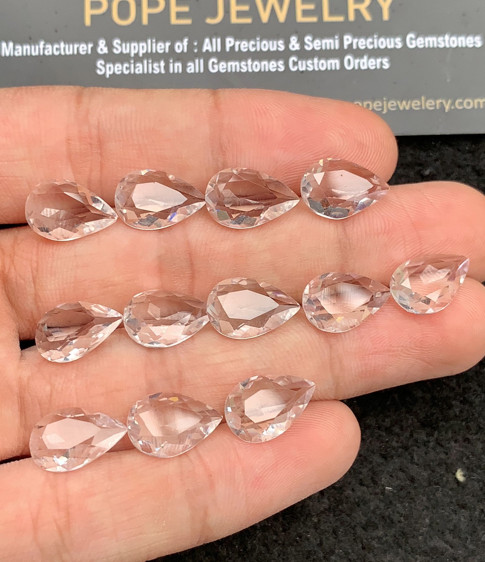 Natural Himalayan Crystal Gemstone Faceted Cut Pear Shape High Quality Loose Gemstones For Jewelry Making 12x8 MM Size 12 Pc SM24738