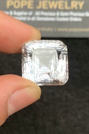 Natural Himalayan Crystal Gemstone Faceted Cut Cushion Shape High Quality Loose Gemstones For Jewelry Making 17x17x12 MM Size 1 Pc SM24744