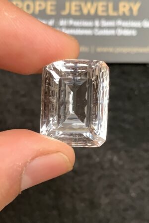 Natural Himalayan Crystal Gemstone Faceted Cut Rectangle Shape High Quality Loose Gemstones For Jewelry Making 20x15x11 MM Size 1 Pc SM24747