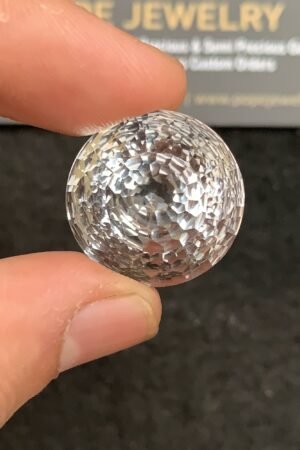 Natural Himalayan Crystal Gemstone Faceted Cut Round Shape High Quality Loose Gemstones For Jewelry Making 21x21x16 MM Size 1 Pc SM24751