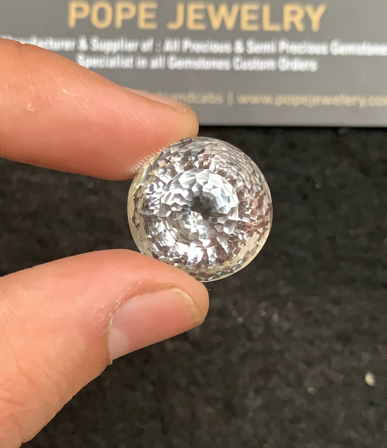 Natural Himalayan Crystal Gemstone Faceted Cut Round Shape High Quality Loose Gemstones For Jewelry Making 19x19x15 MM Size 1 Pc SM24753