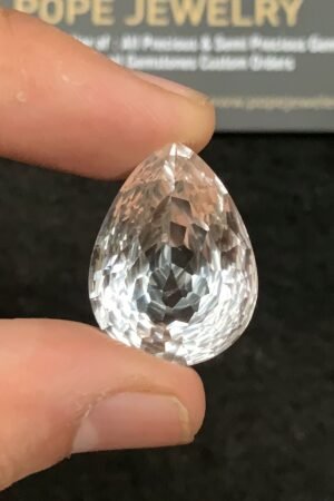 Natural Himalayan Crystal Gemstone Faceted Cut Pear Shape High Quality Loose Gemstones For Jewelry Making 24x18x13 MM Size 1 Pc SM24755