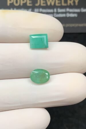 Natural Emerald Gemstone Faceted Cut Mix Shape High Quality Loose Gemstones For Jewelry Making 8-9 MM Size 2 Pc SM24760