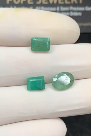 Natural Emerald Gemstone Faceted Cut Mix Shape High Quality Loose Gemstones For Jewelry Making 7-9 MM Size 3 Pc SM24761