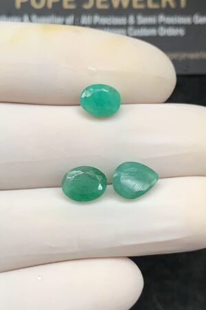 Natural Emerald Gemstone Faceted Cut Mix Shape High Quality Loose Gemstones For Jewelry Making 8-9 MM Size 3 Pc SM24762