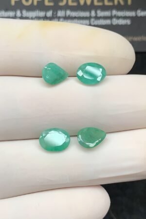 Natural Emerald Gemstone Faceted Cut Mix Shape High Quality Loose Gemstones For Jewelry Making 7-8 MM Size 4 Pc SM24763