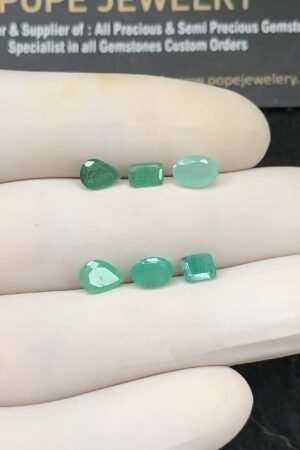 Natural Emerald Gemstone Faceted Cut Mix Shape High Quality Loose Gemstones For Jewelry Making 5-7 MM Size 6 Pc SM24773