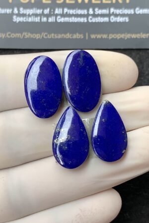 Natural Lapis Lazuli Gemstone Smooth Mix Shape Cabochon High Quality Loose Gemstones For Jewelry Making 20x12 MM Size 2 Pair SM24795
