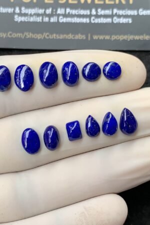 Natural Lapis Lazuli Gemstone Smooth Mix Shape Cabochon High Quality Loose Gemstones For Jewelry Making 6-9 MM Size 12 Pcs SM24797