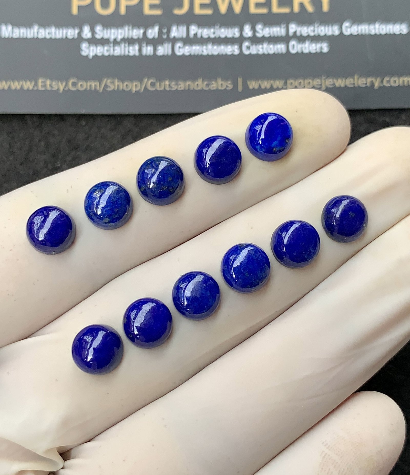 Natural Lapis Lazuli Gemstone Smooth Round Shape Cabochon High Quality Loose Gemstones For Jewelry Making 7 MM Size 11 Pcs SM24798 - Image 2