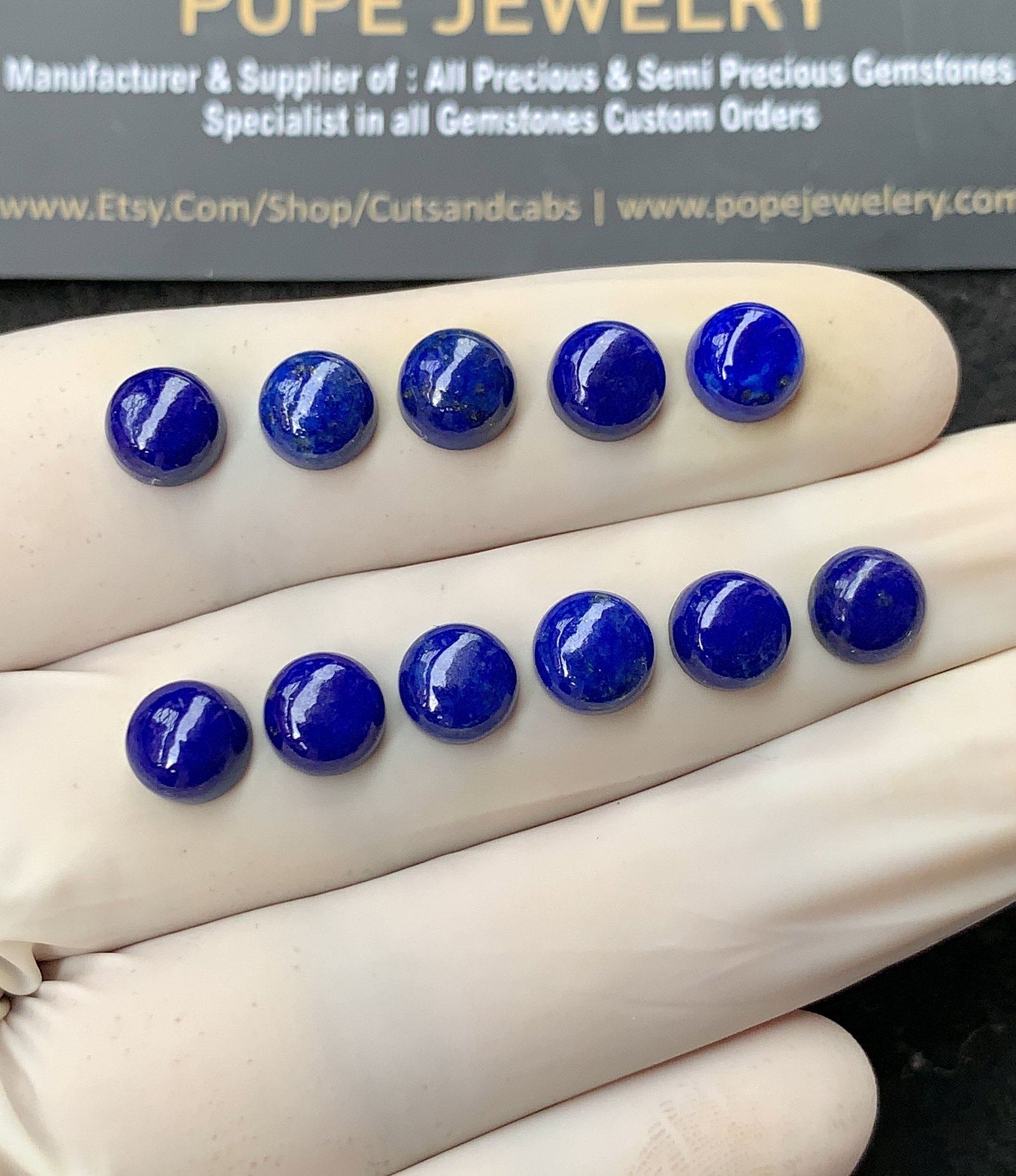 Natural Lapis Lazuli Gemstone Smooth Round Shape Cabochon High Quality Loose Gemstones For Jewelry Making 7 MM Size 11 Pcs SM24798
