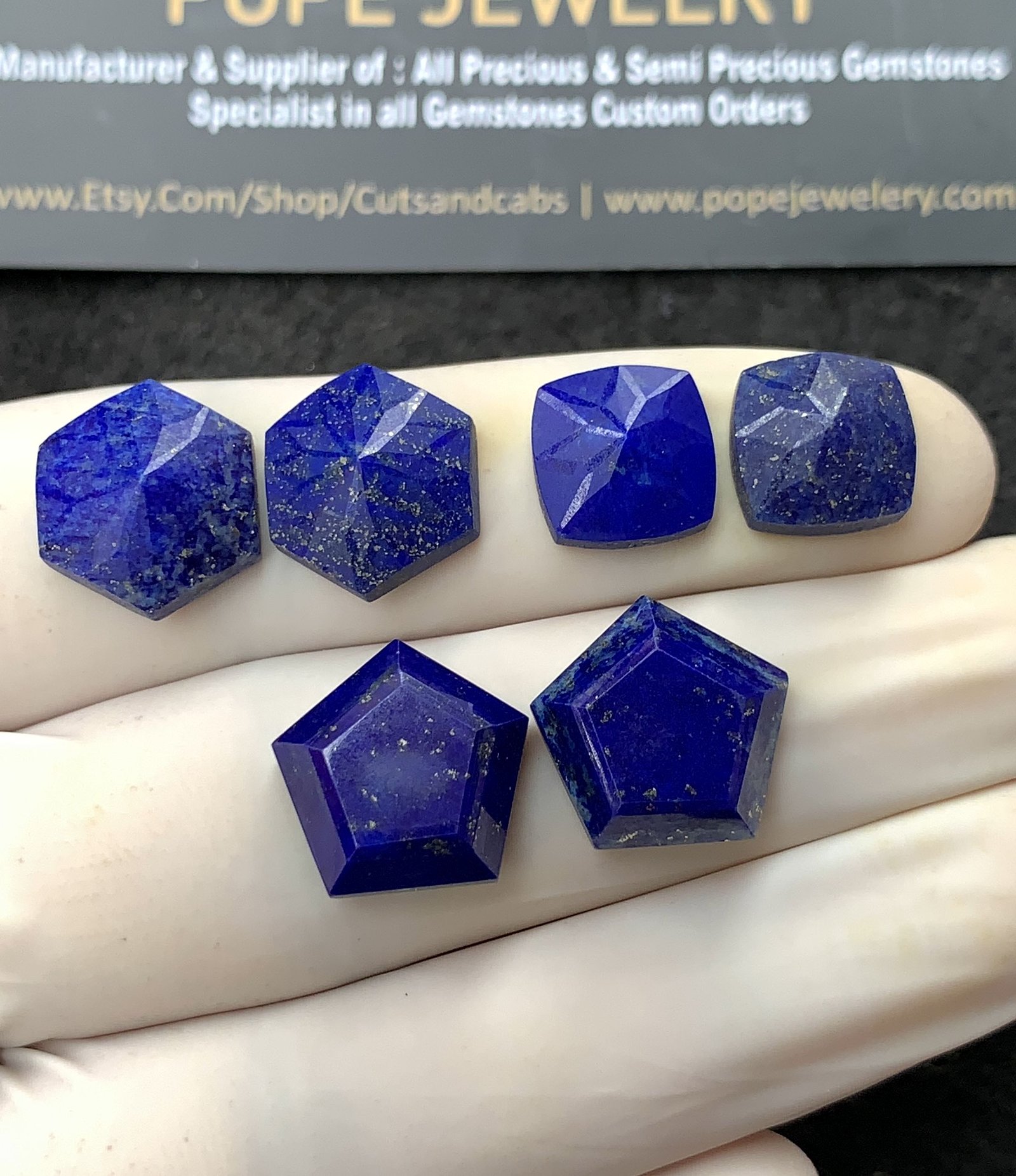 Natural Lapis Lazuli Gemstone Precious Cut Mix Shape Cabochon High Quality Loose Gemstones For Jewelry Making 11-14 MM Size 3 Pair SM24800