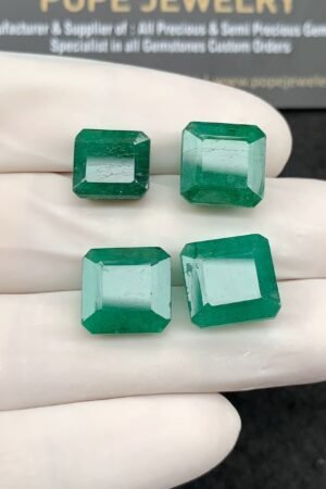 Natural Beryl Gemstone Faceted Cut Rectangle Shape High Quality Loose Gemstones For Jewelry Making 10-12 MM Size 4 Pcs SM24810