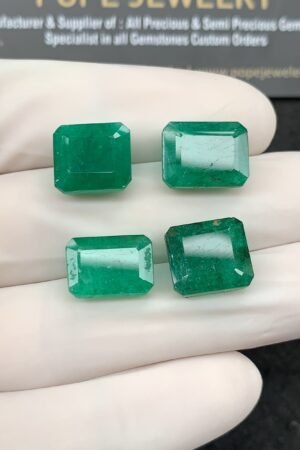 Natural Beryl Gemstone Faceted Cut Rectangle Shape High Quality Loose Gemstones For Jewelry Making 11-13 MM Size 4 Pcs SM24814