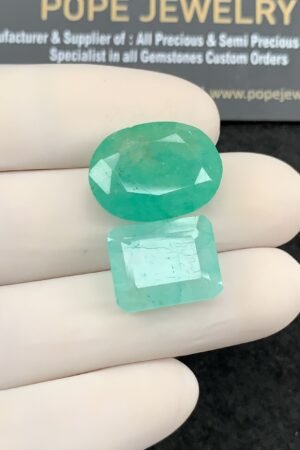 Natural Beryl Gemstone Faceted Cut Mix Shape High Quality Loose Gemstones For Jewelry Making 15-19 MM Size 2 Pcs SM24838