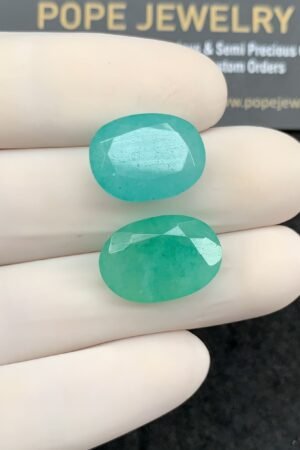 Natural Beryl Gemstone Faceted Cut Oval Shape High Quality Loose Gemstones For Jewelry Making 16-18 MM Size 2 Pcs SM24839