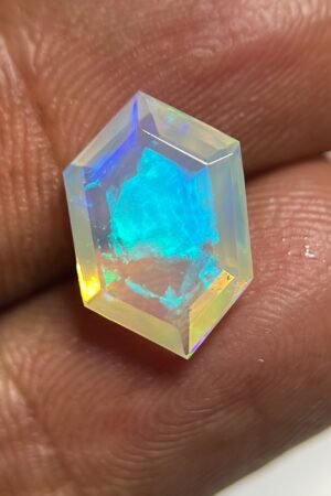 Natural Ethiopian Opal Gemstone Faceted Cut Hexagon Shape High Quality Loose Gemstones For Jewelry Making 12x8x4 MM Size SM24887