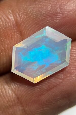 Natural Ethiopian Opal Gemstone Faceted Cut Hexagon Shape High Quality Loose Gemstones For Jewelry Making 14x9x5 MM Size SM24888