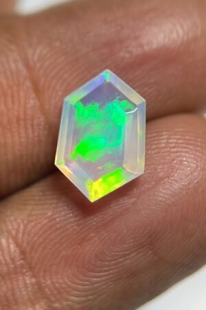 Natural Ethiopian Opal Gemstone Faceted Cut Hexagon Shape High Quality Loose Gemstones For Jewelry Making 11x7x4 MM Size SM24889
