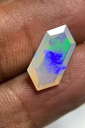 Natural Ethiopian Opal Gemstone Faceted Cut Hexagon Shape High Quality Loose Gemstones For Jewelry Making 14x7x4 MM Size SM24891