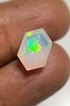 Natural Ethiopian Opal Gemstone Faceted Cut Hexagon Shape High Quality Loose Gemstones For Jewelry Making 11x7x4 MM Size SM24892