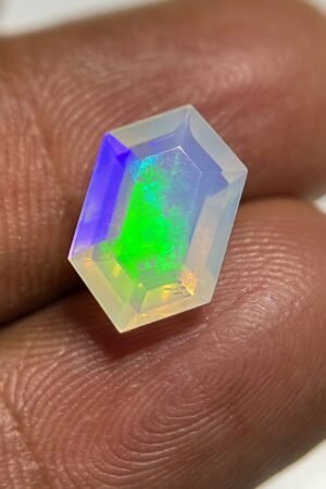 Natural Ethiopian Opal Gemstone Faceted Cut Hexagon Shape High Quality Loose Gemstones For Jewelry Making 12x7x5 MM Size SM24895