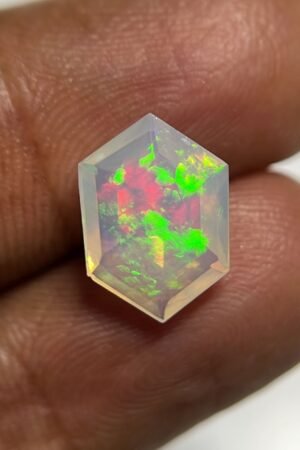 Natural Ethiopian Opal Gemstone Faceted Cut Hexagon Shape High Quality Loose Gemstones For Jewelry Making 12x8x5 MM Size SM24898