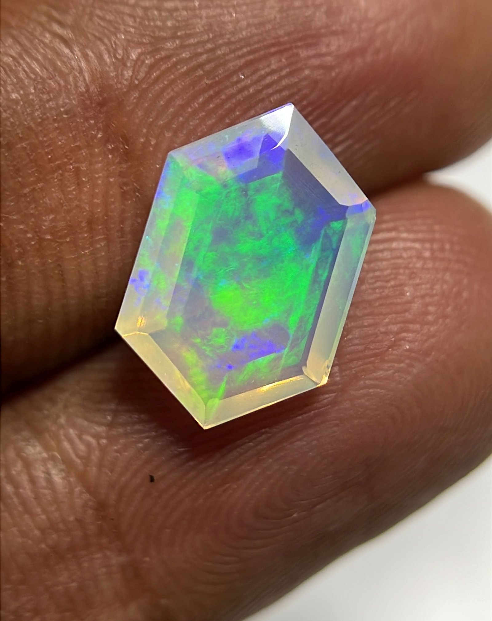 Natural Ethiopian Opal Gemstone Faceted Cut Hexagon Shape High Quality Loose Gemstones For Jewelry Making 13x8x4 MM Size SM24900