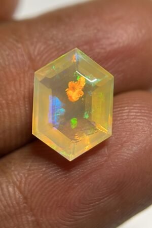 Natural Ethiopian Opal Gemstone Faceted Cut Hexagon Shape High Quality Loose Gemstones For Jewelry Making 13x9x5 MM Size SM24904
