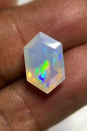 Natural Ethiopian Opal Gemstone Faceted Cut Hexagon Shape High Quality Loose Gemstones For Jewelry Making 13x8x5 MM Size SM24905