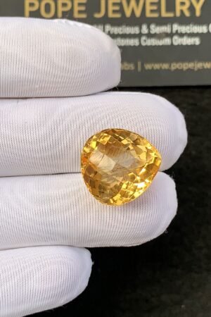 Natural Citrine Gemstone Faceted Cut Heart Shape High Quality Loose Gemstones For Jewelry Making 16x15x10 MM Size 1 Pcs SM24920