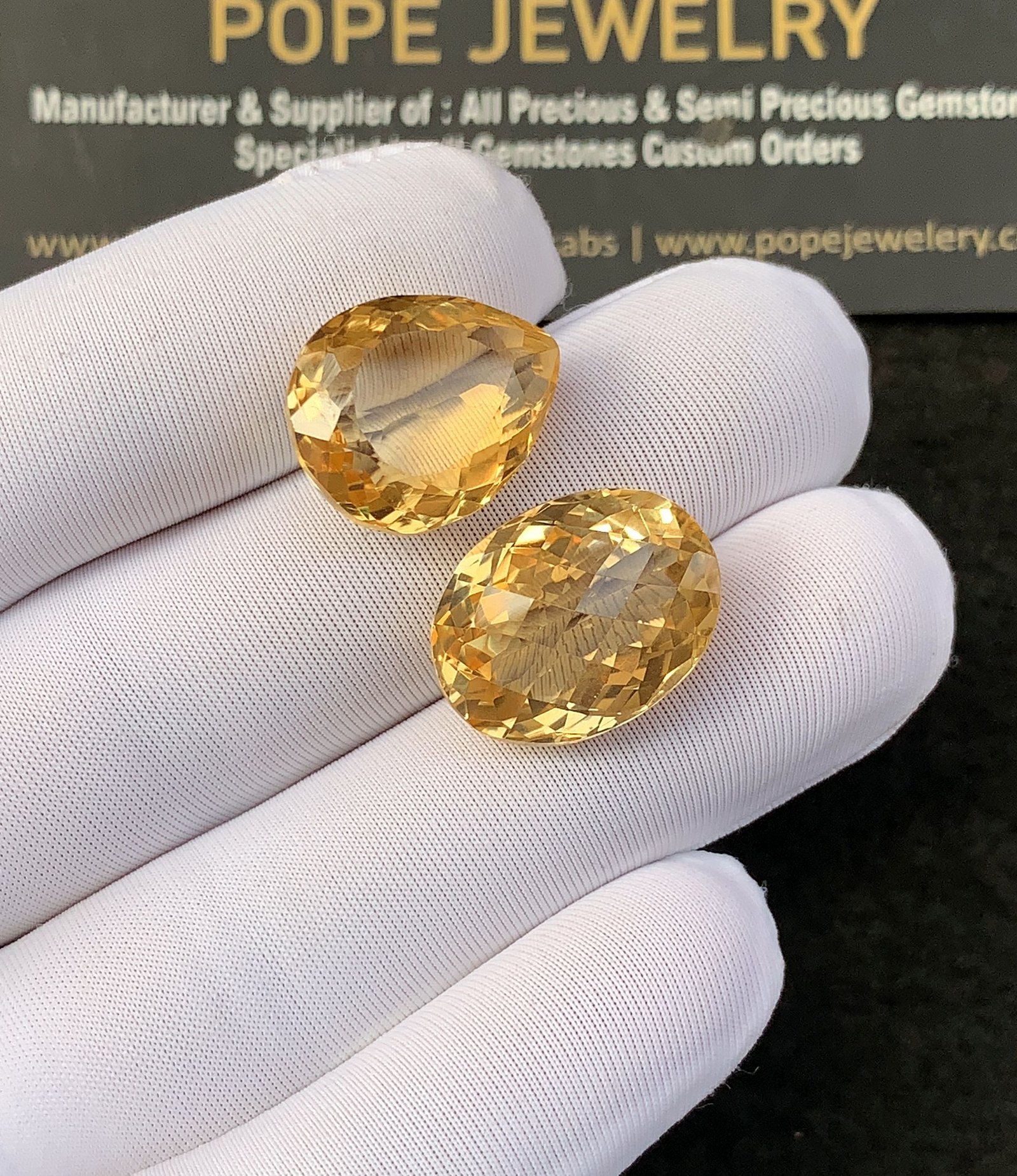 Natural Citrine Gemstone Faceted Cut Mix Shape High Quality Loose Gemstones For Jewelry Making 17-18 MM Size 2 Pcs SM24921 - Image 2