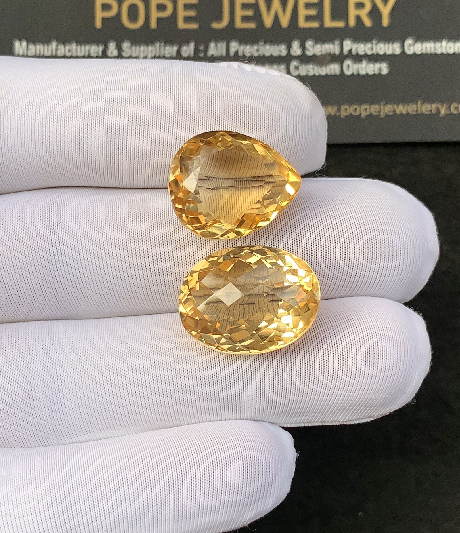 Natural Citrine Gemstone Faceted Cut Mix Shape High Quality Loose Gemstones For Jewelry Making 17-18 MM Size 2 Pcs SM24921